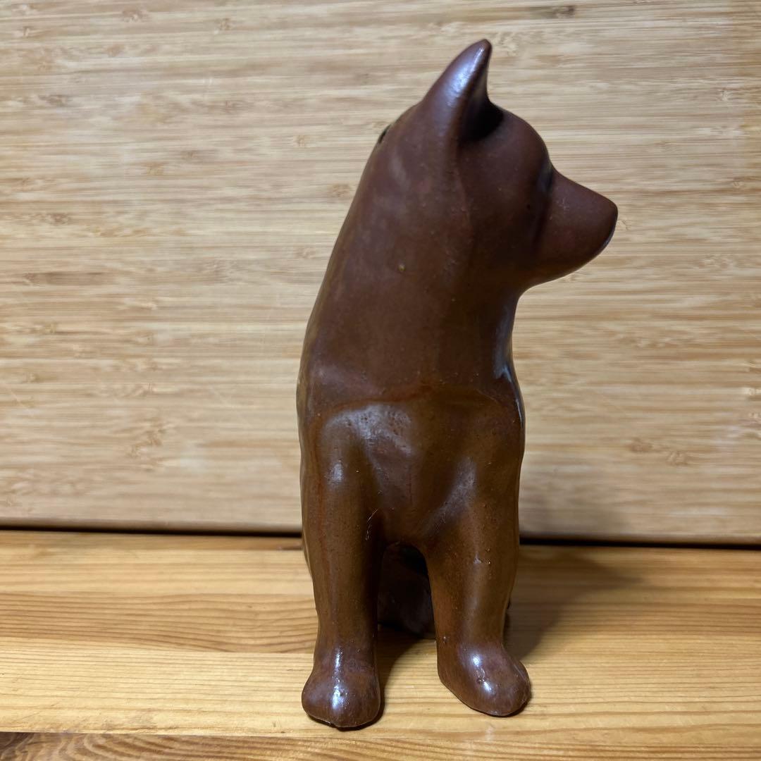 陶器 【丹波立杭焼】犬の置物 茶色　焼き物