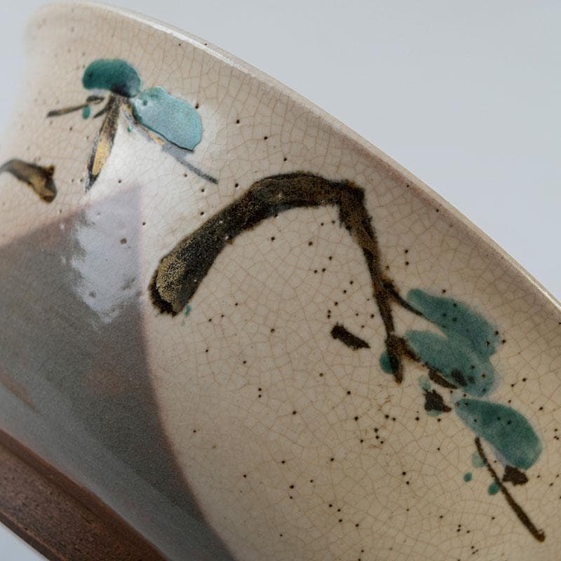 茶道具　尾形乾山作　色絵松図　茶碗　仕覆付　時代箱　Z　8609