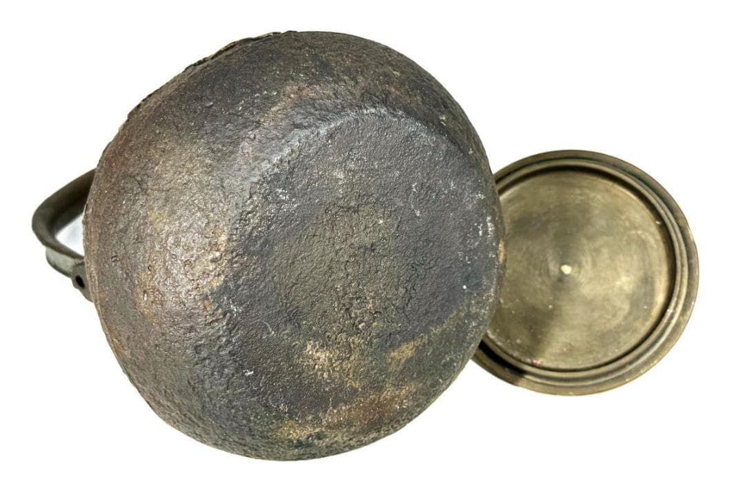 鶴鉄瓶 急須 唐銅蓋 銅摘 茶壺 湯沸 稀少 歴史 煎茶道具 骨董WWST070