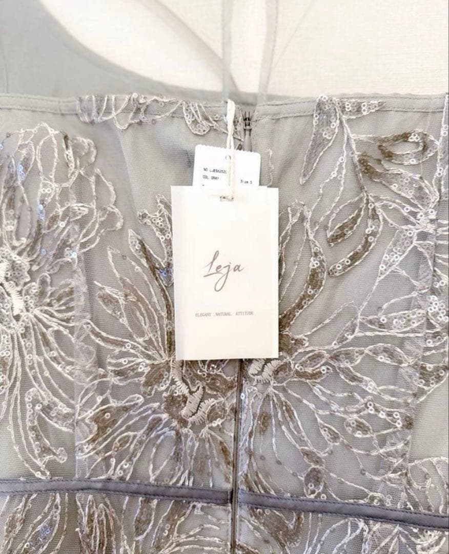 【新品】Lejaアシンメトリー ワンピースドレス 結婚式 パーティー タグ付