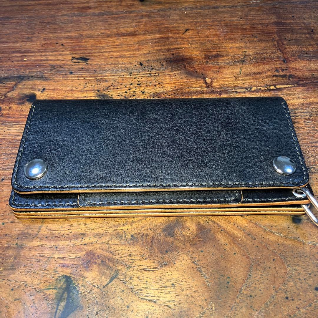 トラッカーウォレット　ブラック　国産本革　レザークラフト