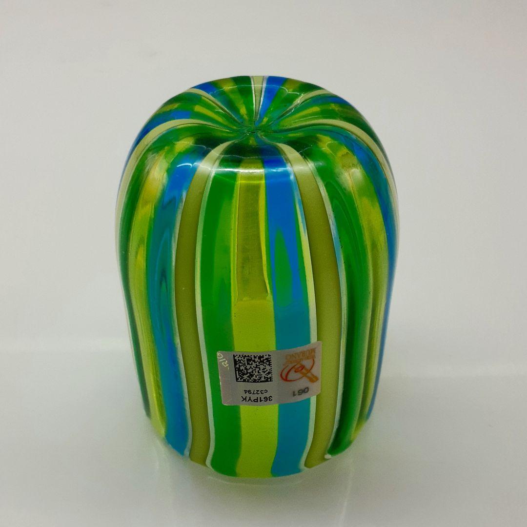MURANO ムラノ 水色 グリーン イエロー ライン グラス