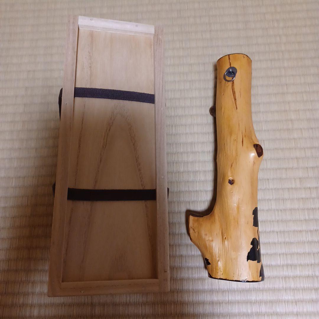 銀金具　蔦漆絵　掛花入　銀落とし　桐箱有　茶道具　漆芸　漆器　木製　⑲