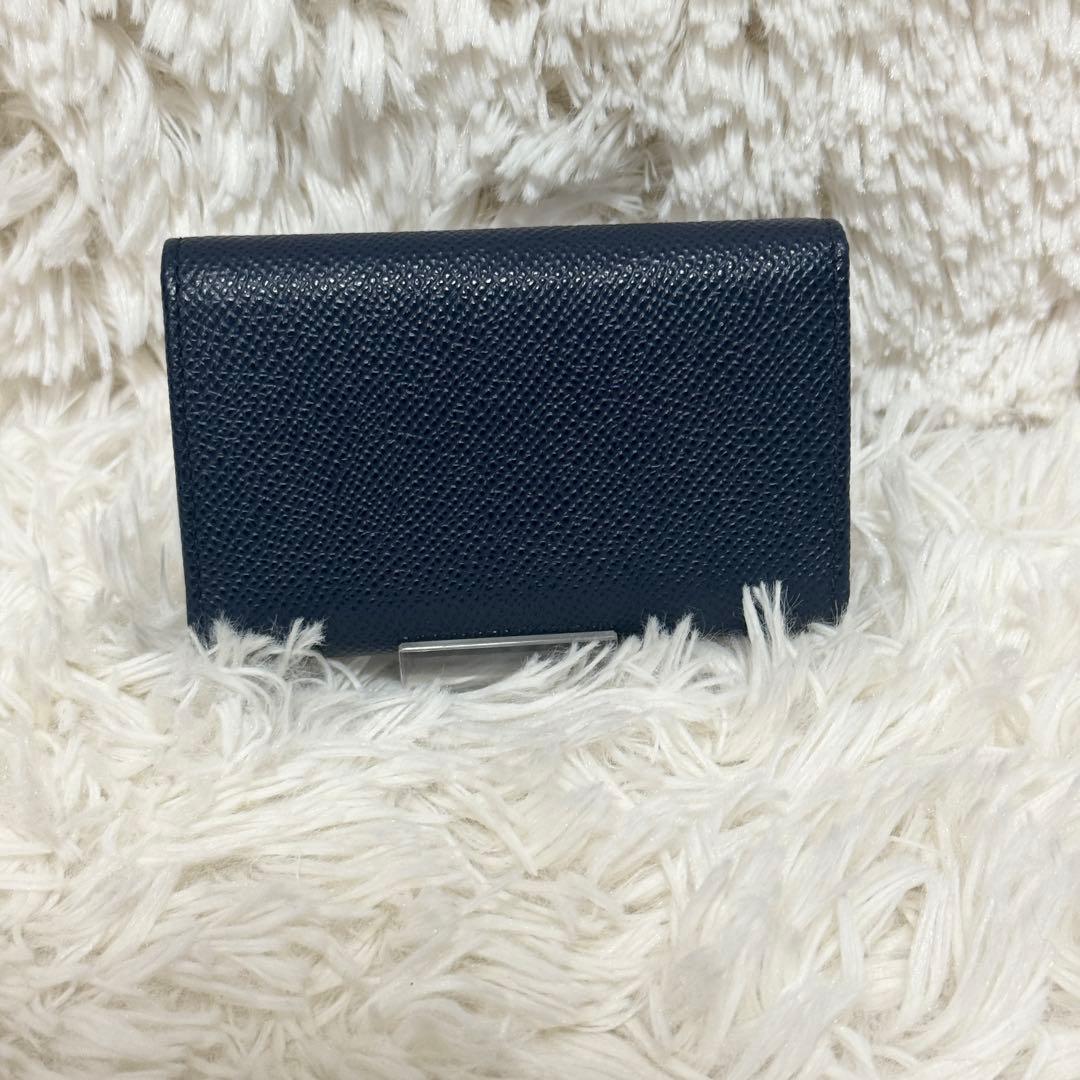 【未使用級】IC搭載　ブルガリ　マン　グレインレザー　 6連キーケース　ネイビー