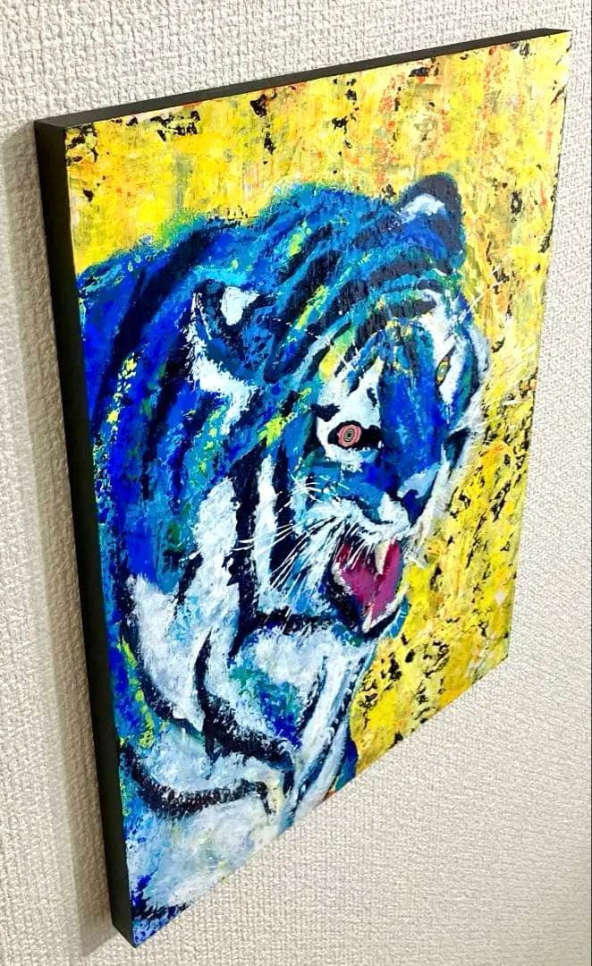 値下げ　原画　虎　アート　絵画　動物画　肉筆画　アクリル画　現代アート