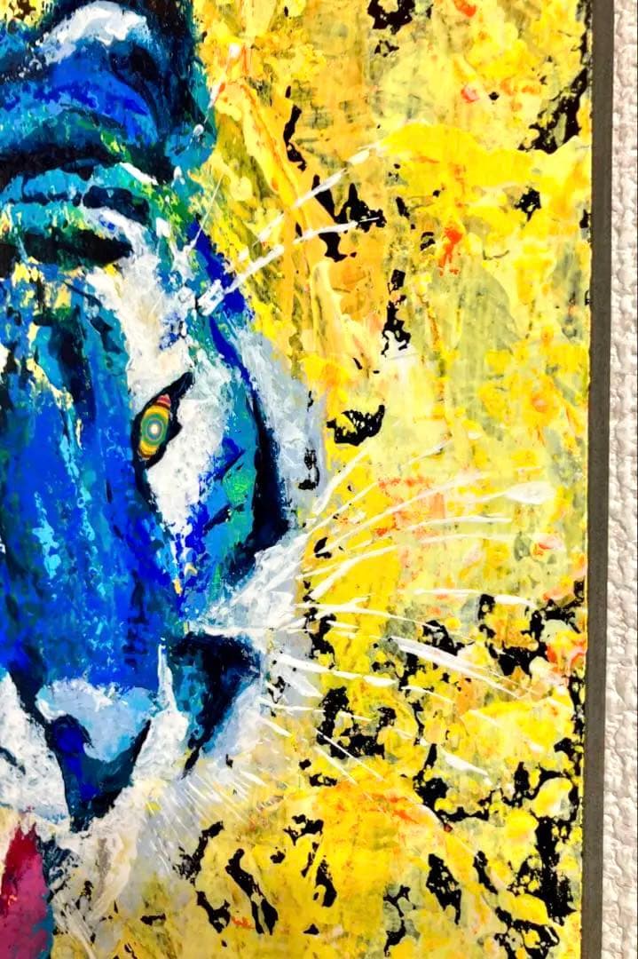 値下げ　原画　虎　アート　絵画　動物画　肉筆画　アクリル画　現代アート