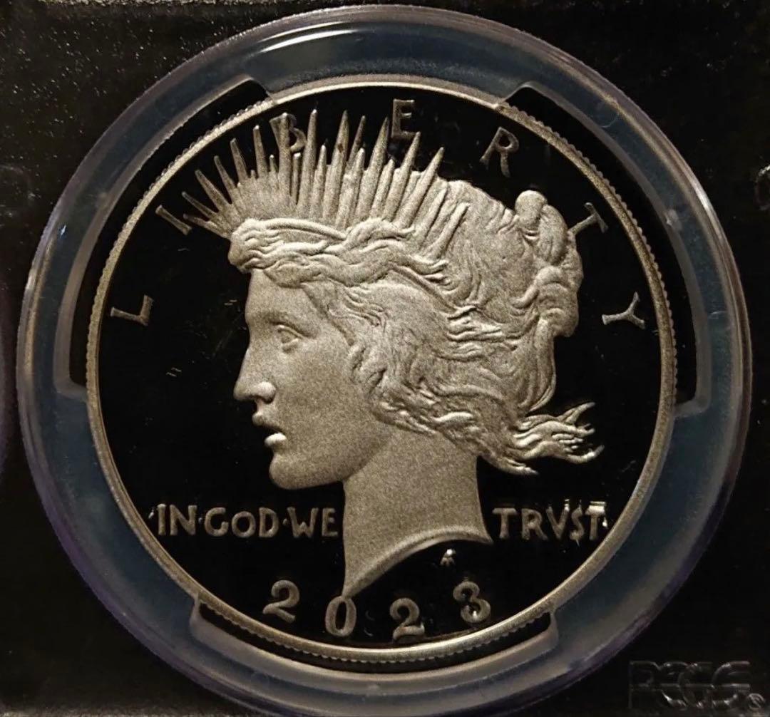 【初日鑑定】純銀　モルガンダラー　ピースダラー 2枚セット PR70 銀貨