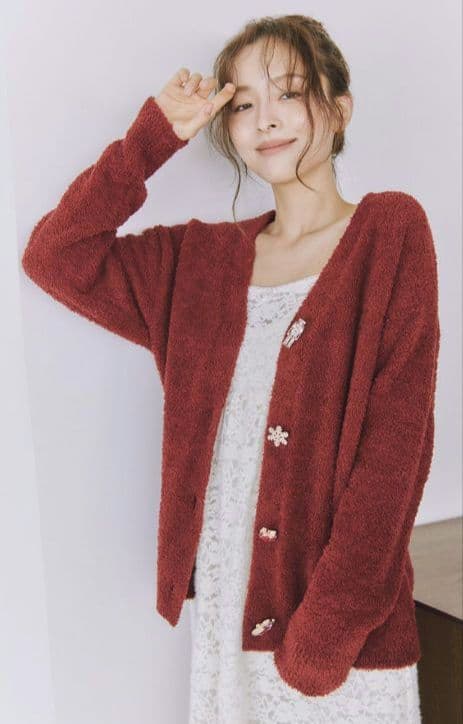 【新品・未開封】Steam Whip デザインボタンカーディガン レッド 赤