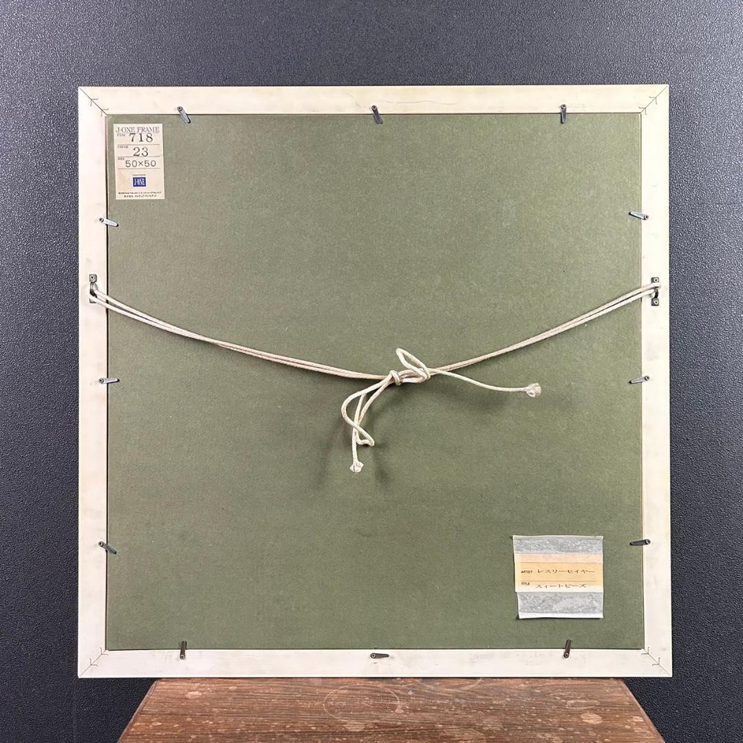 美品 レスリー・セイヤー「スイートピーズ」シルクスクリーン 直筆サイン入 額縁入