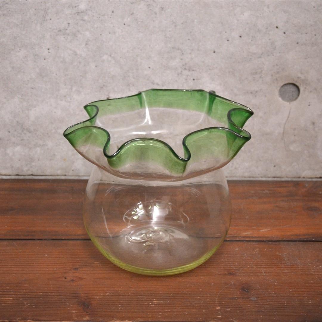 大正ガラス　金魚鉢　アンティーク　レトロ　オブジェ