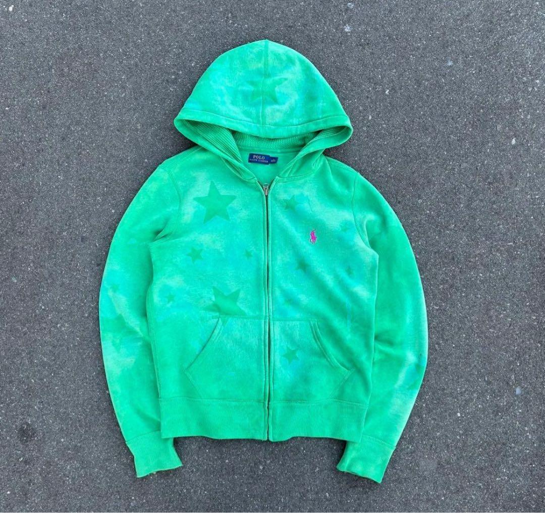 ぱと　POLO RALPH LAUREN 90s グリーン星柄パーカー