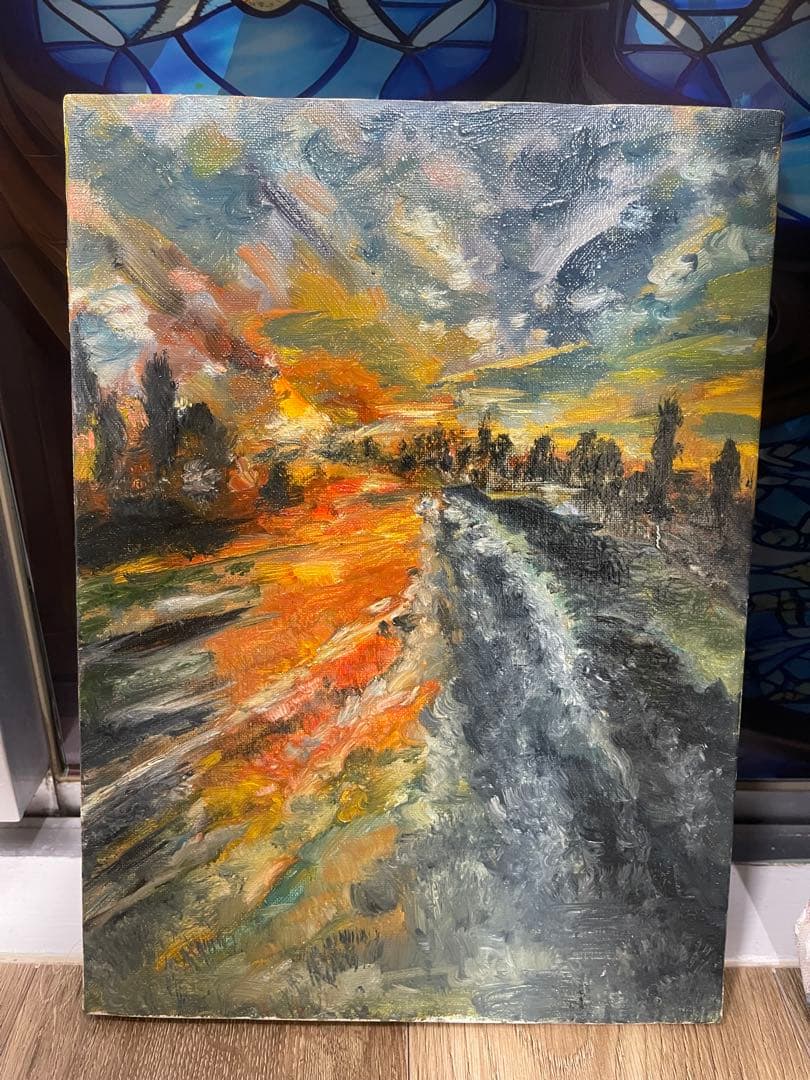 風景 油彩画 F4サイズ