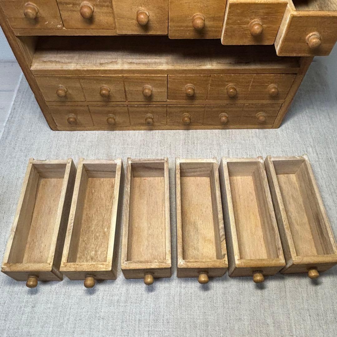 s*a様 整理木箱　引き出し　古家具　木製　マス目　小引き出し