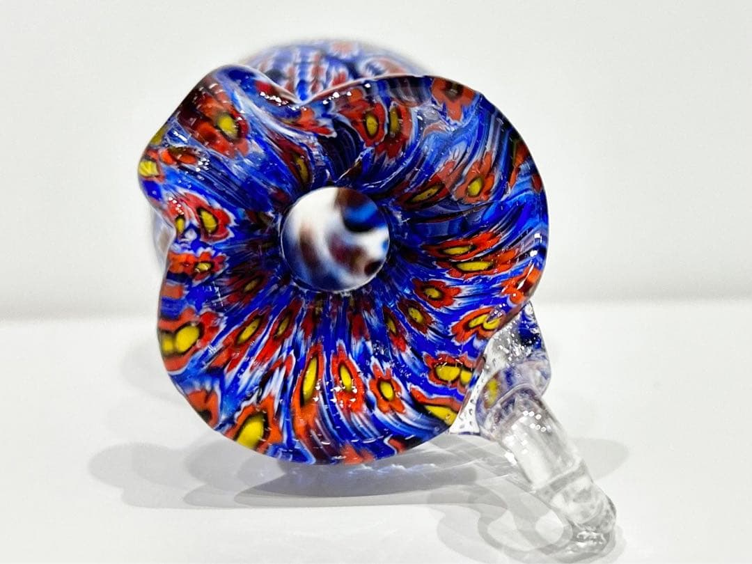 レトロ ベネチアン ガラス ムラーノ ミルフィオリ 水差し イタリア ブルー