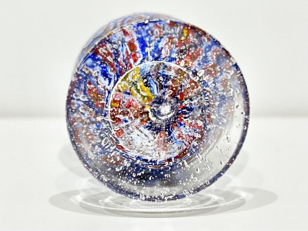 レトロ ベネチアン ガラス ムラーノ ミルフィオリ 水差し イタリア ブルー