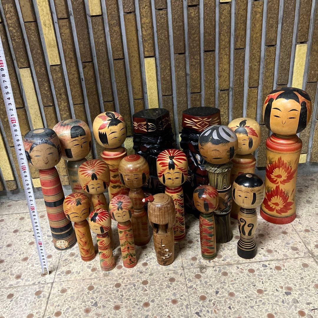 D-3伝統こけし 変わりこけし まとめ売り 17体セット 郷土玩具 ニポポ