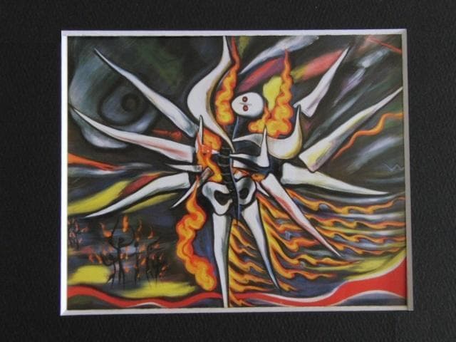 岡本太郎、『明日の神話　C』、希少な額装用画集より、新品額装付