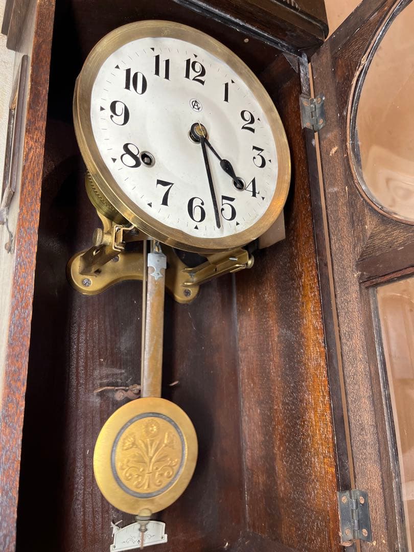 愛知時計　ドイツ仕様　柱時計　古時計　振り子　ゼンマイ　ボンボン　レトロ　精工舎