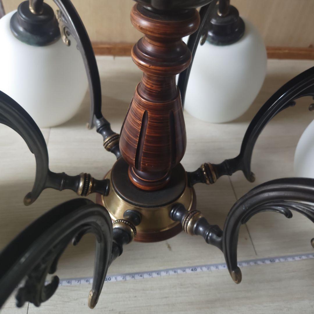 昭和レトロ　明和産業　6灯シャンデリア　当時物