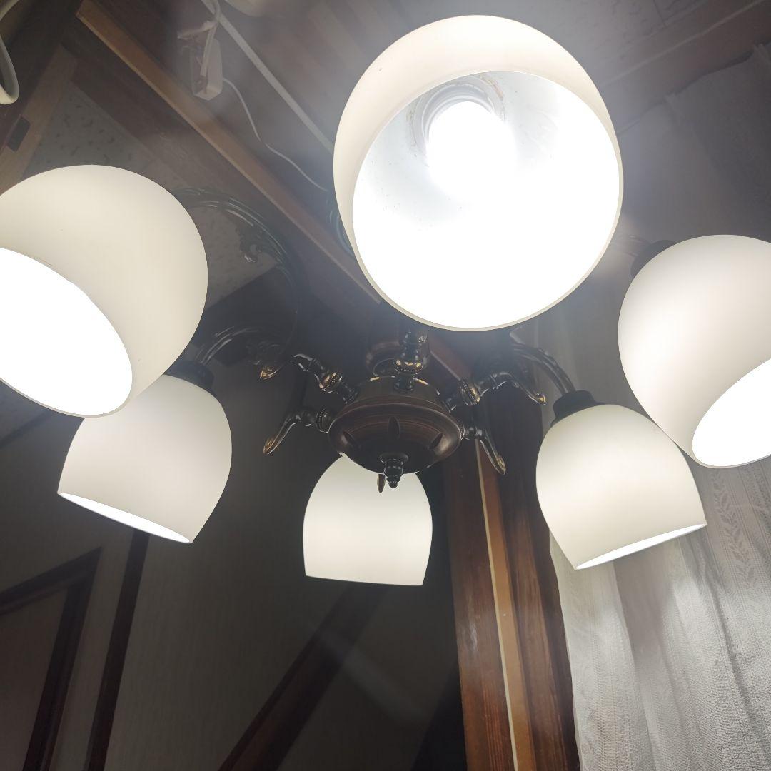 昭和レトロ　明和産業　6灯シャンデリア　当時物