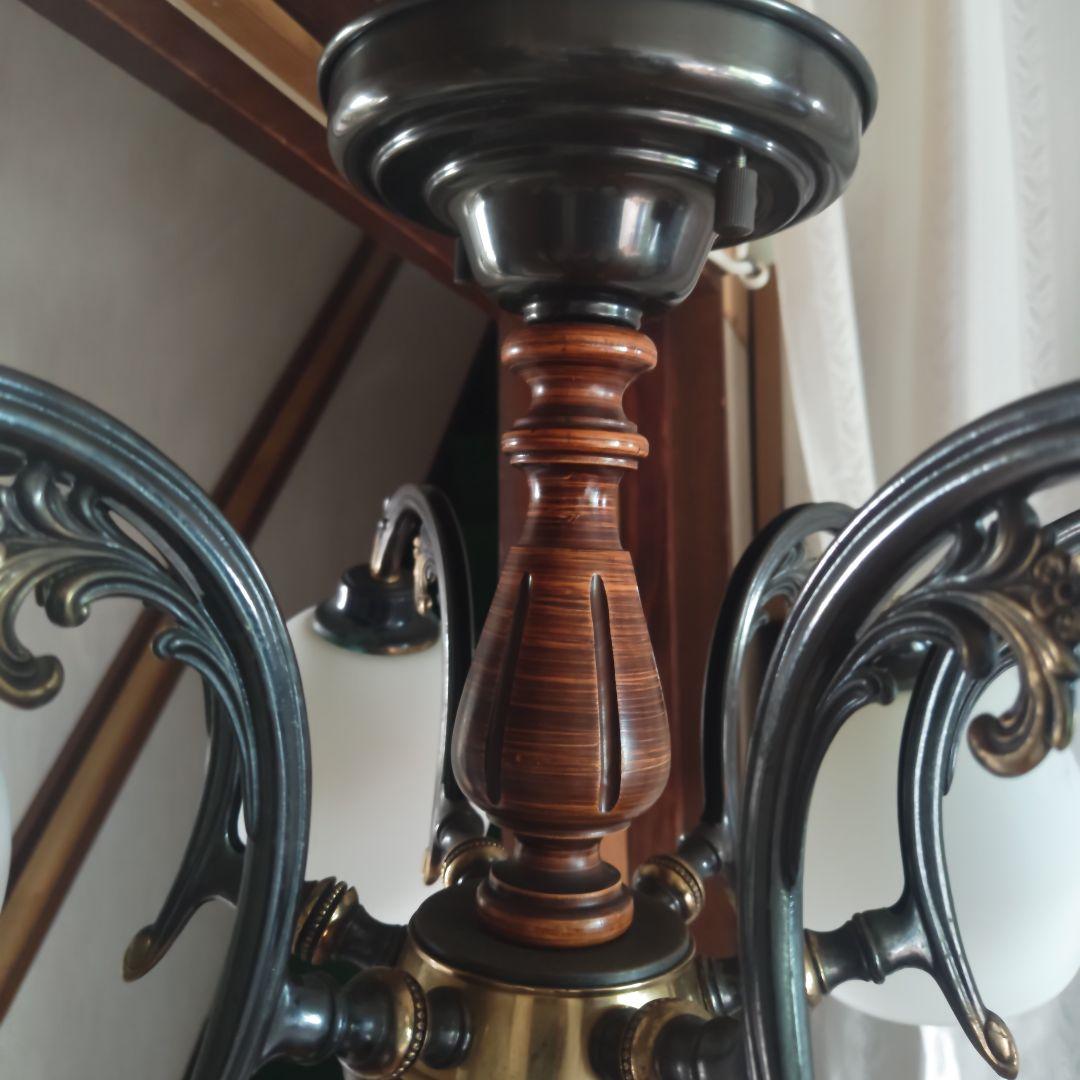 昭和レトロ　明和産業　6灯シャンデリア　当時物