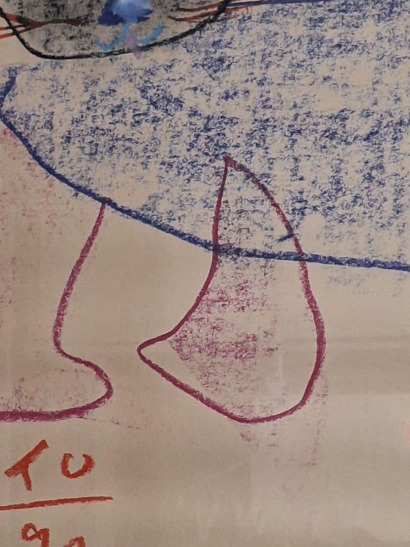 犀吉　　黒田征太郎　クレヨン画　猫　2つセット