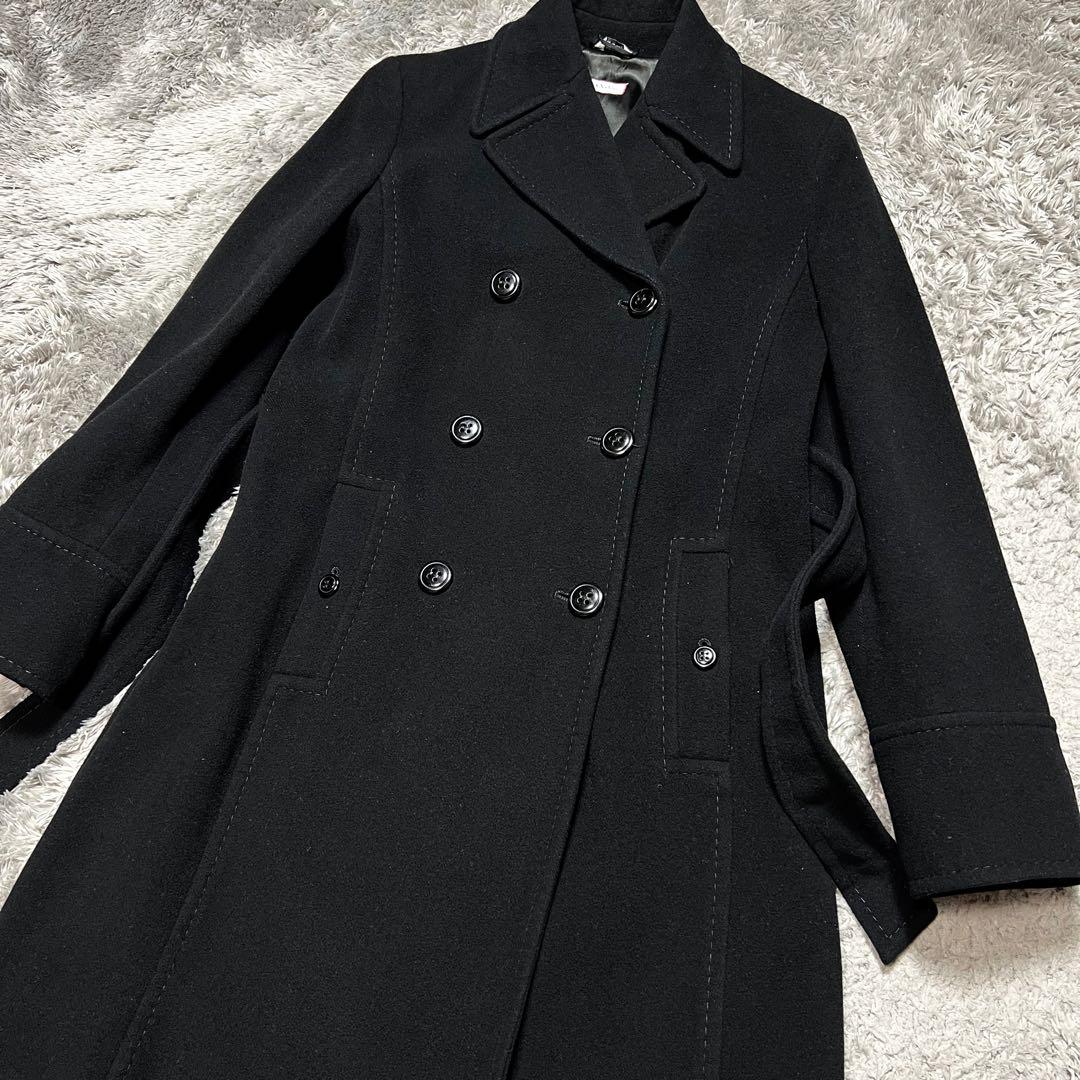 MaxMara MAX&Co. ウール ベルテッドコート ダブル 黒 S相当