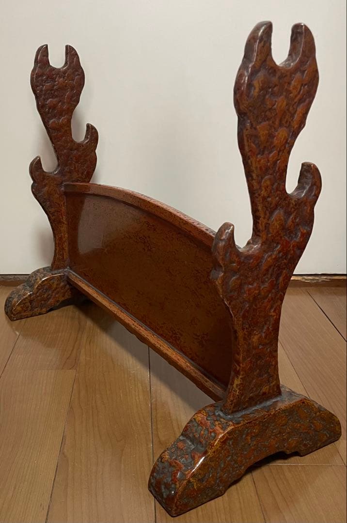 刀掛け　木製　３本掛け　日本刀　模造刀　武具