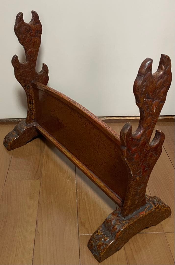 刀掛け　木製　３本掛け　日本刀　模造刀　武具