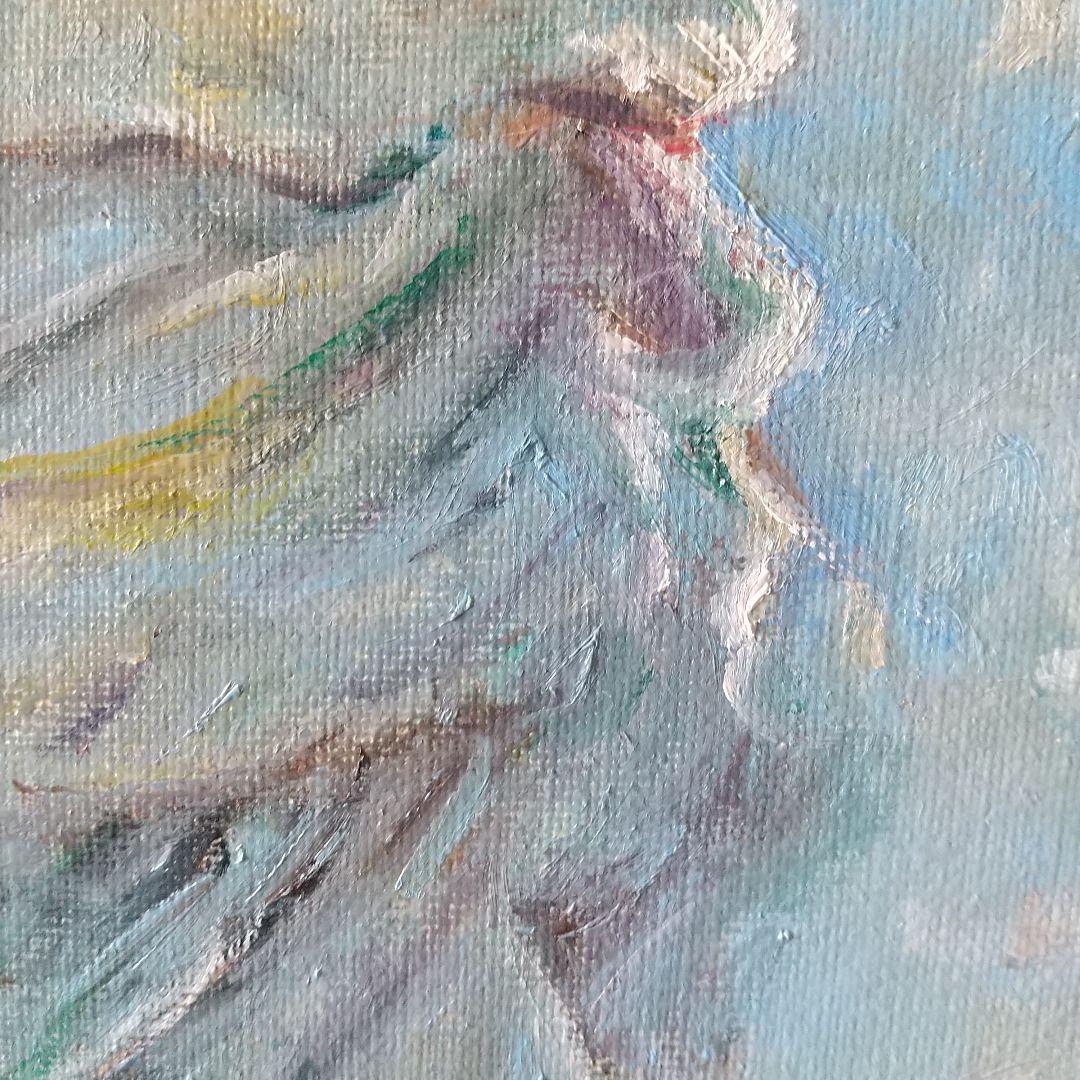 油絵 散歩、日傘をさす女 モネ 模写 ６号 F６