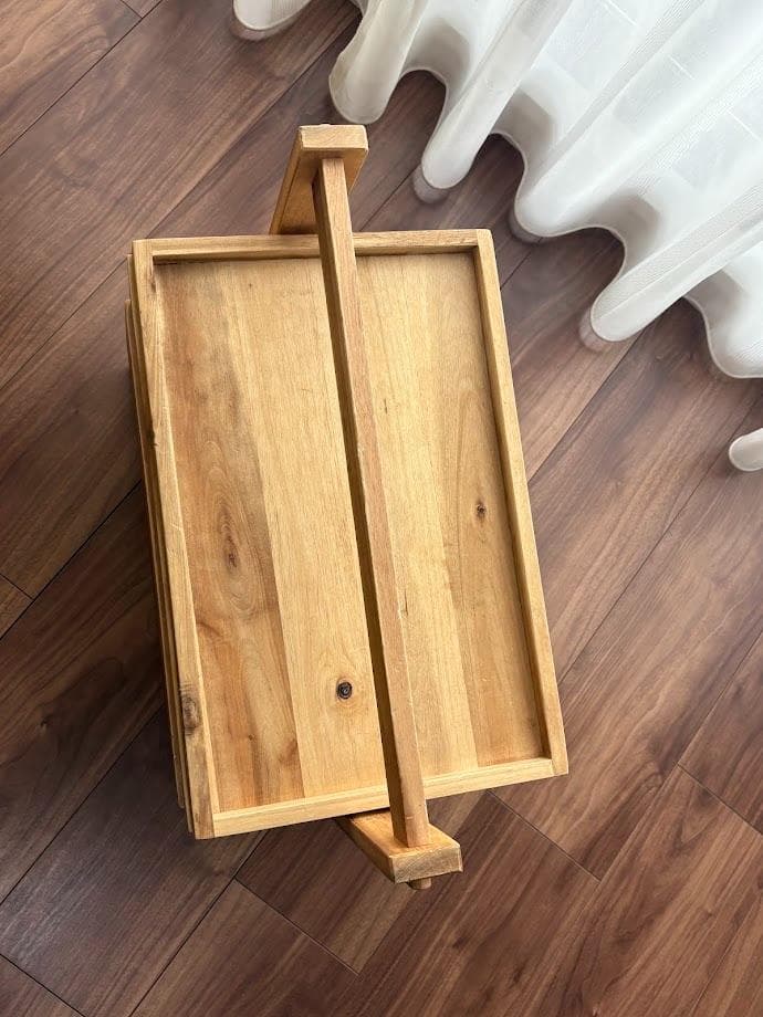 収納ケース 木製 収納ボックス おかもち ウッドボックス 2段 木箱 フタ付き