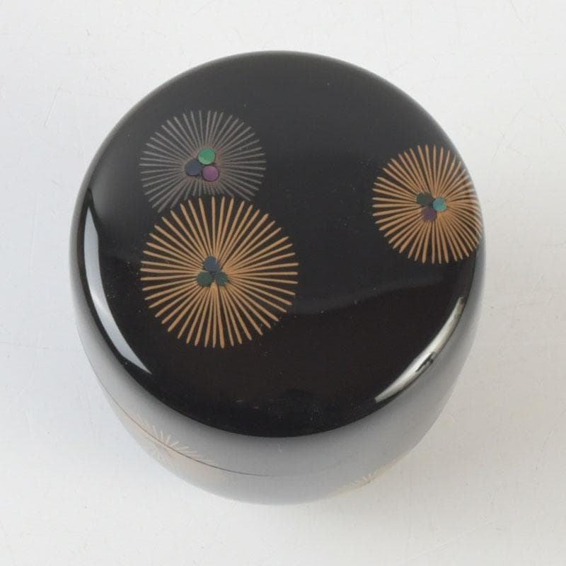 茶道具　松雲作　唐松蒔絵　棗　共箱　V　9798