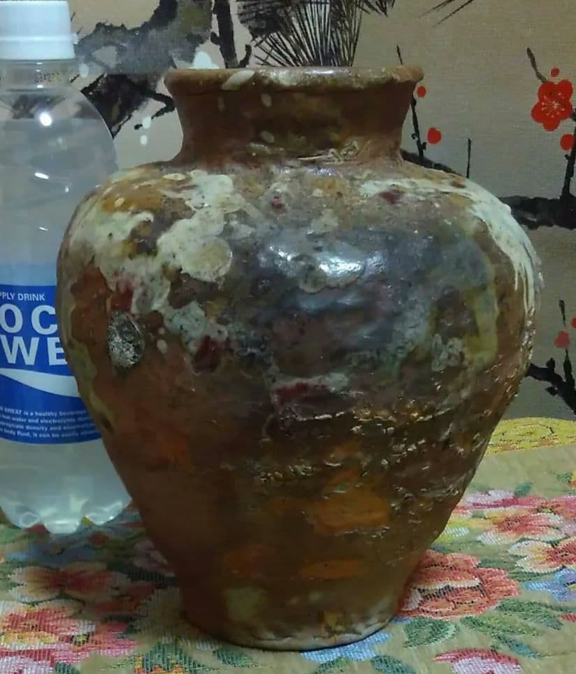 陶芸 古い壺 手びねり 陶印あり