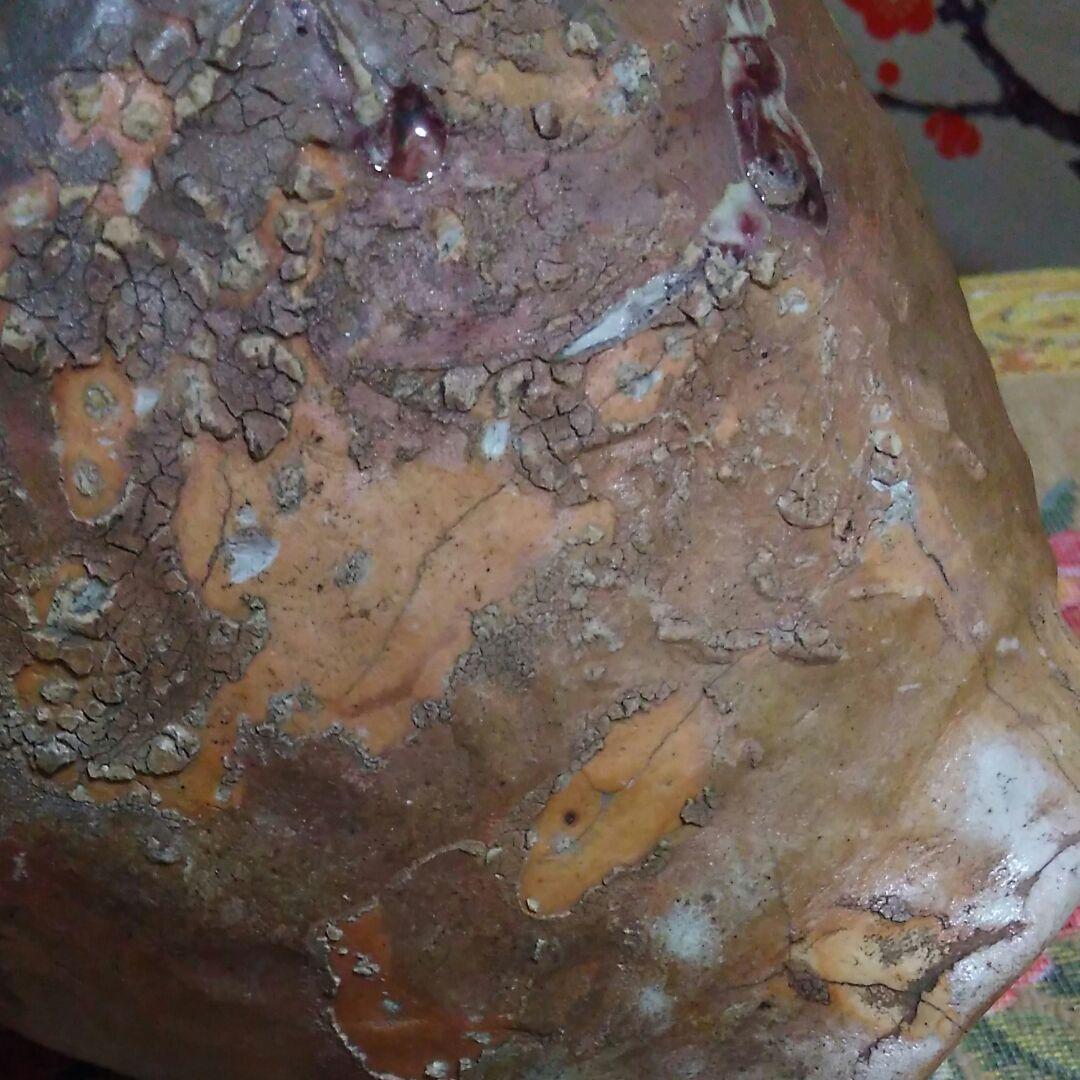 陶芸 古い壺 手びねり 陶印あり