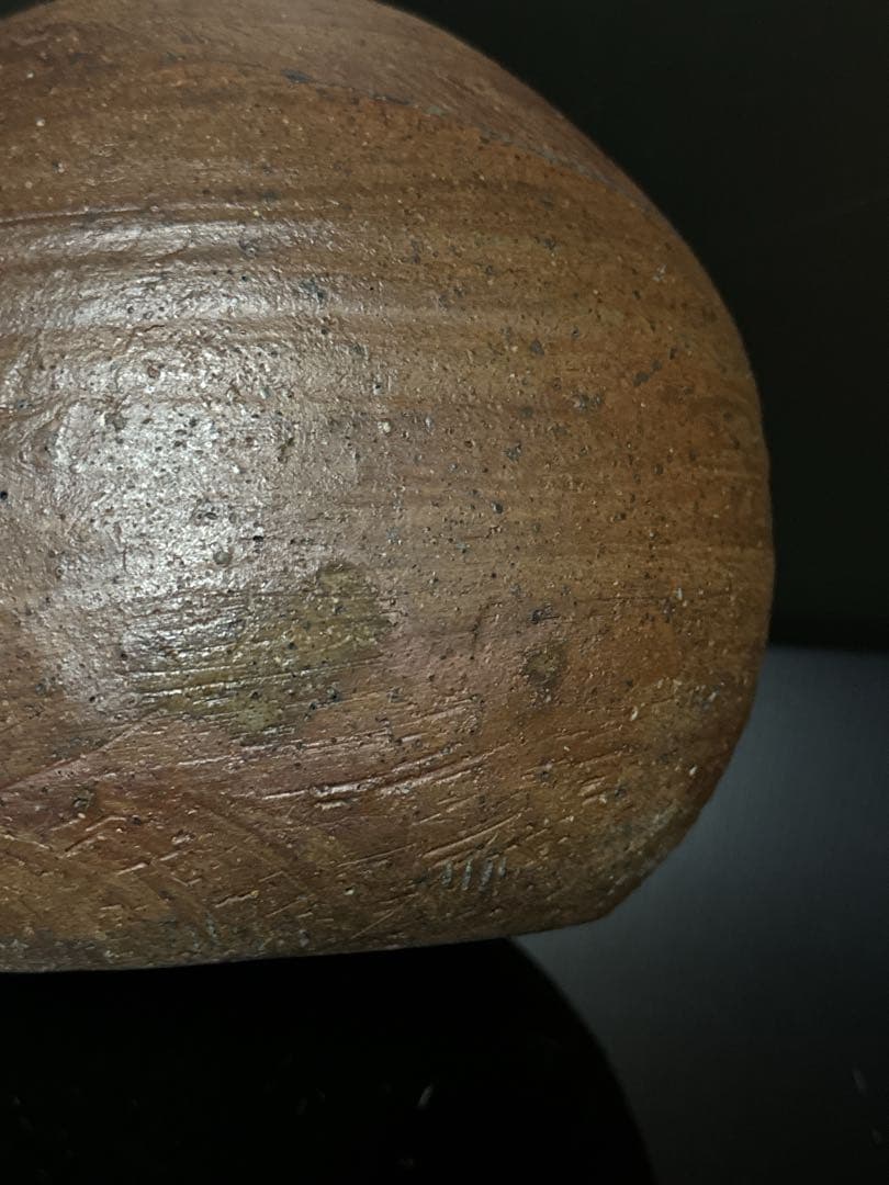 室町時代 極上 古備前 被焼 拉口緋襷自然釉 船徳利 蕪徳利 花瓶 酒器