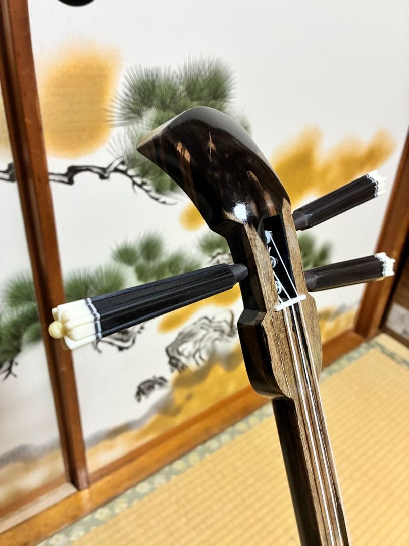 沖縄三線　本島産クルチ(黒木) ユナー！与那城型　本皮一枚張り