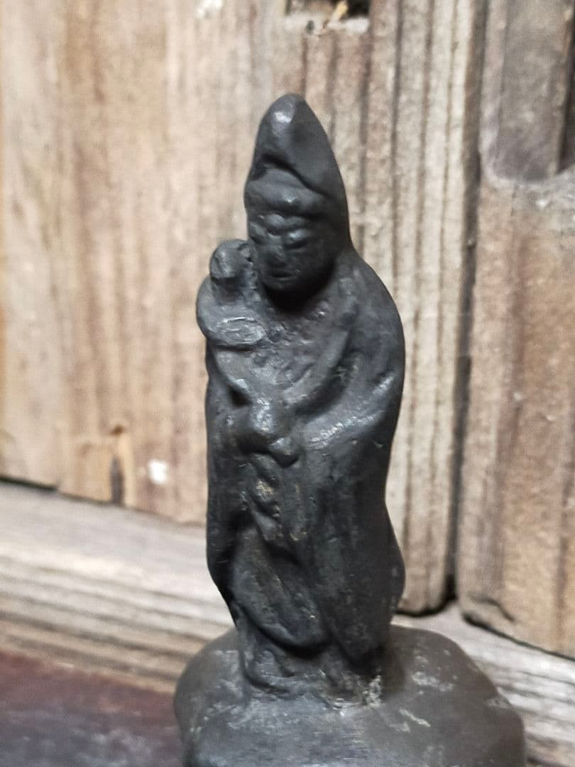 ♥小さな　観音像　銅製　観音様　仏像　仏壇　仏具　骨董　古玩　中国　レトロ