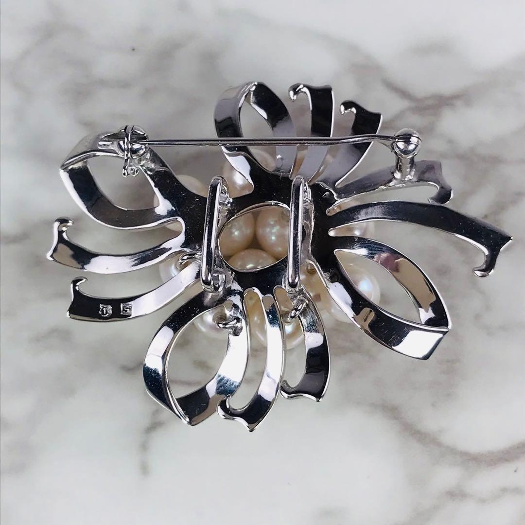 【極美品】TASAKI　タサキ　田崎　アコヤパール ブローチ　帯留　シルバー