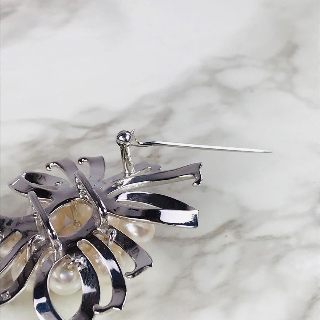 【極美品】TASAKI　タサキ　田崎　アコヤパール ブローチ　帯留　シルバー