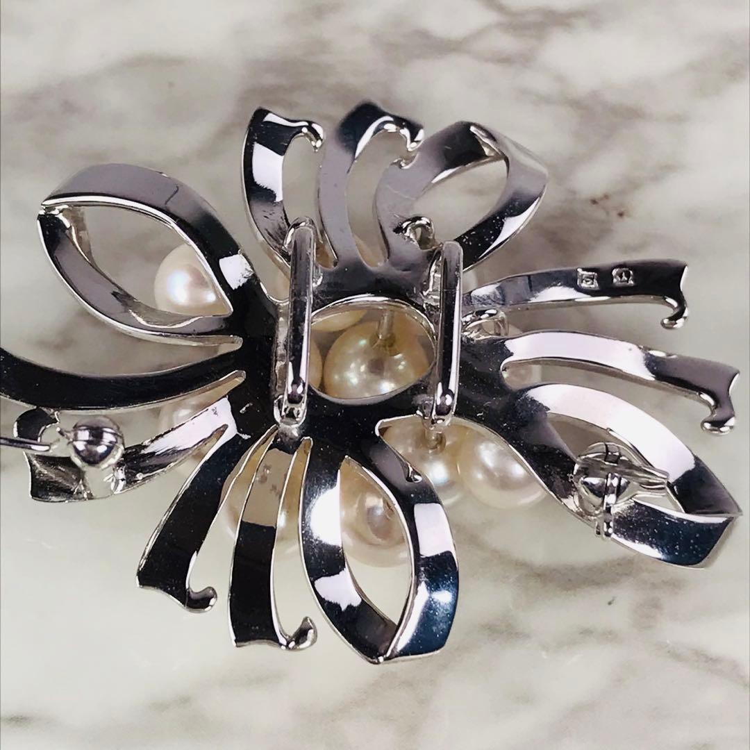 【極美品】TASAKI　タサキ　田崎　アコヤパール ブローチ　帯留　シルバー