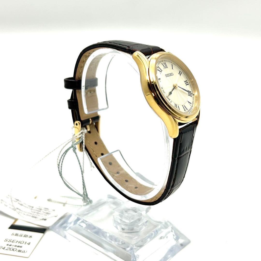 セイコー ナノユニバース コラボ 腕時計 レディース　未使用 レザーベルト 金色