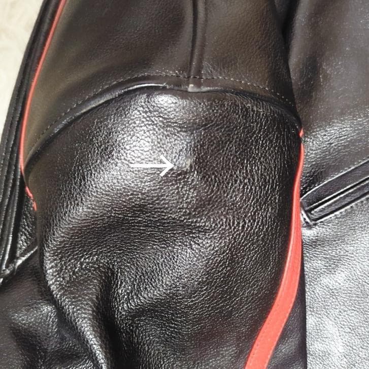 【大きい】KOMINE コミネ ライディングレザージャケット 3XL 赤黒