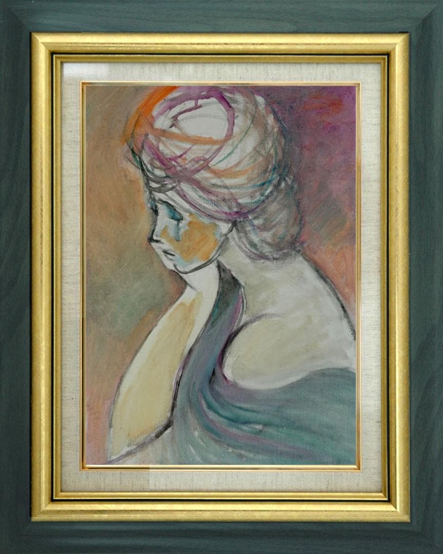 油絵 菅家令子 絵 絵画 インテリア F6-080712 人物 女性像