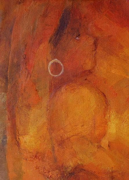 油絵 絵 絵画インテリア 額付(青緑＋金色の枠) F4-051813 祈り母子像