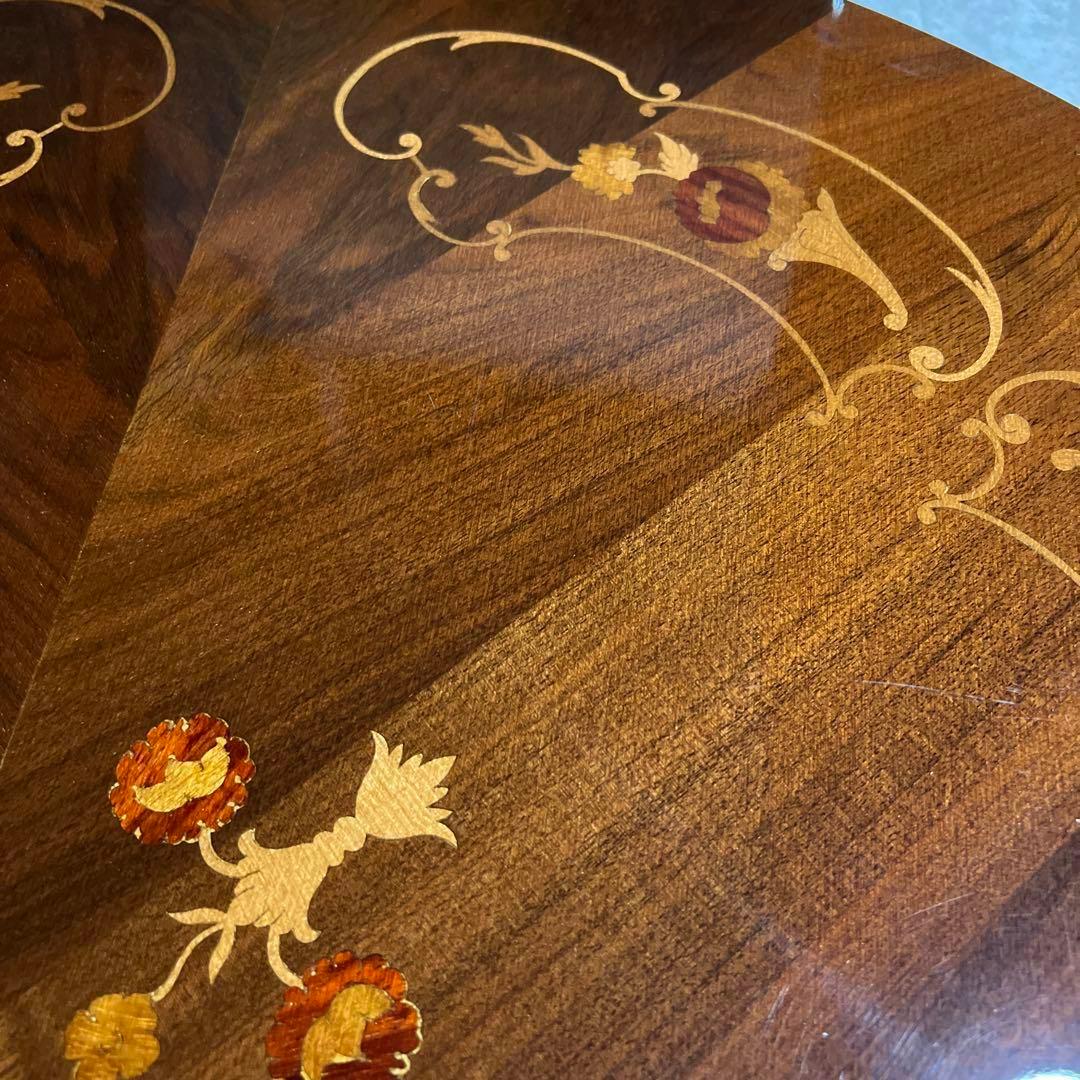 高級✨　木製　ダイニングテーブル　椅子　セット　アンティーク　艶　象嵌　イタリア