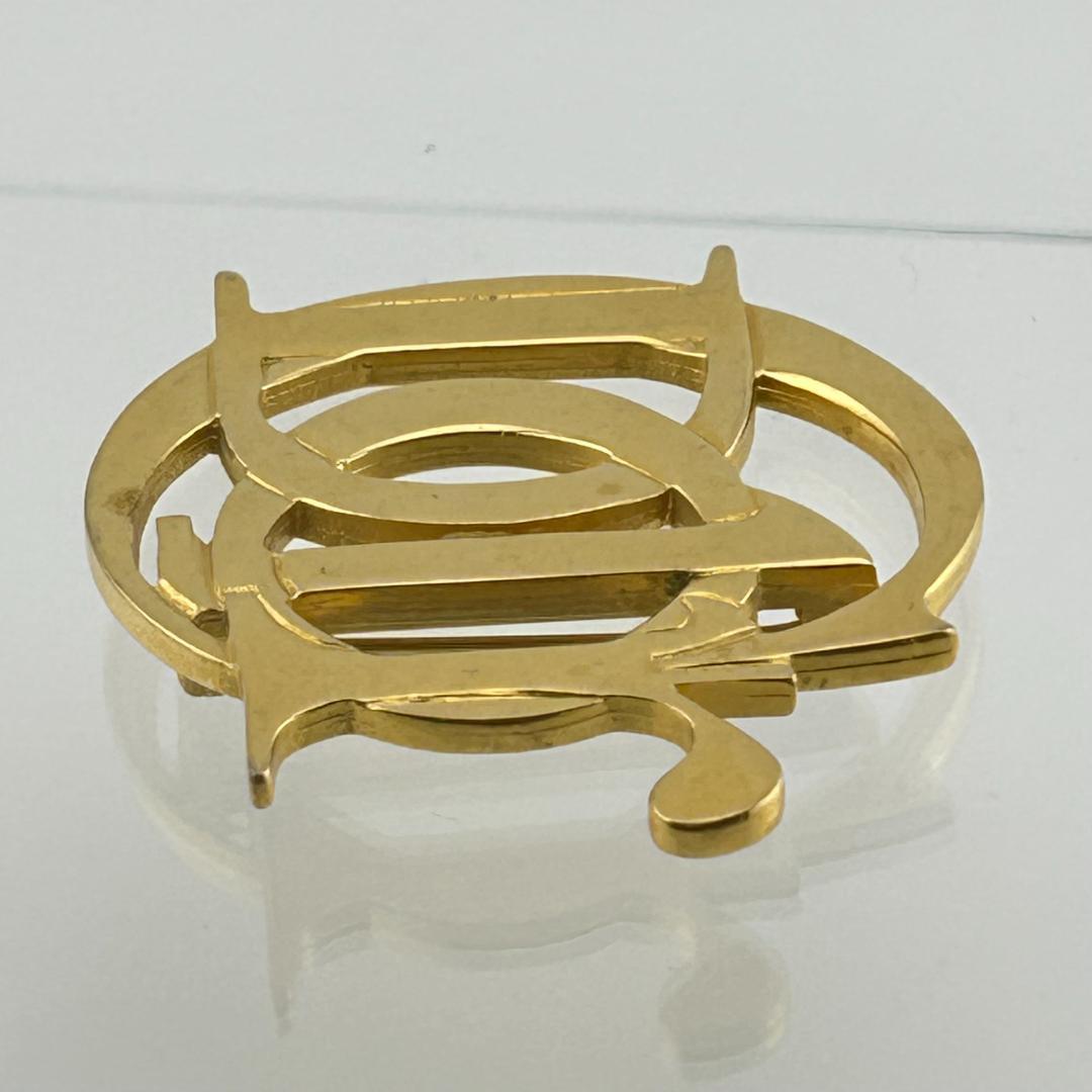 【美品】Christian Dior クリスチャンディオール CDロゴ ブローチ