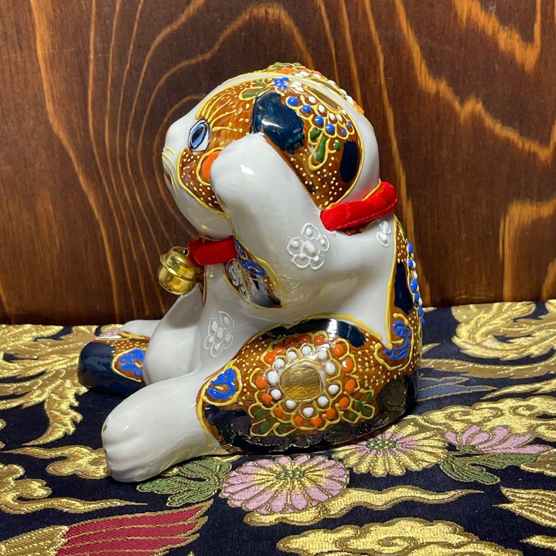 【願いが叶う】【病除け 厄除け】招き猫 赤盛り スコティッシュ 左手 オッドアイ