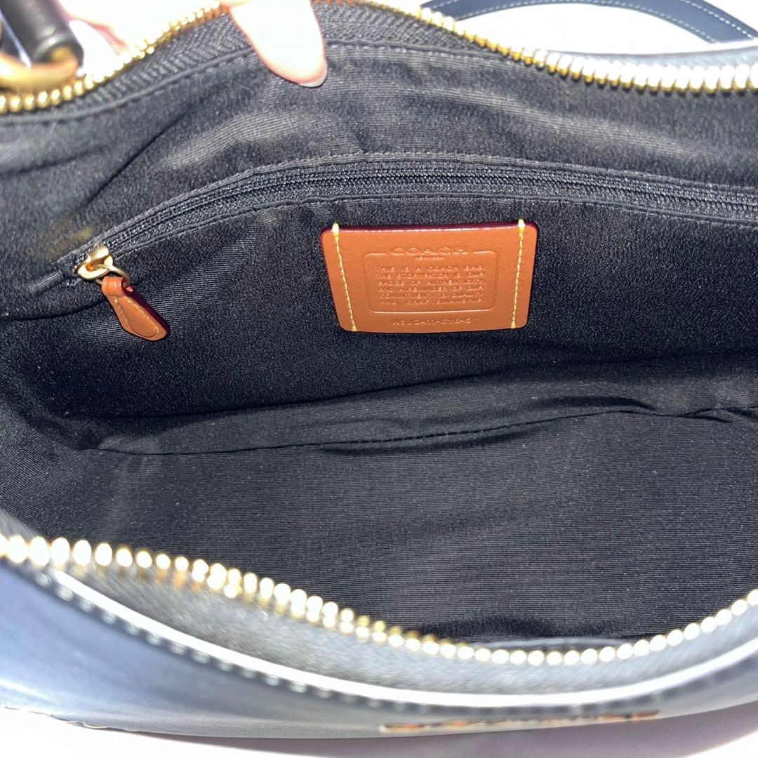 COACH テリ ホーボー バッグ グロメット ブラック 2way ショルダー