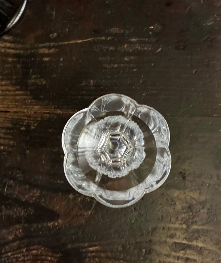 骨董　レトロ　乳白色暈し　ハートプレス紋　チューリップ型　パフェグラス　氷コップ