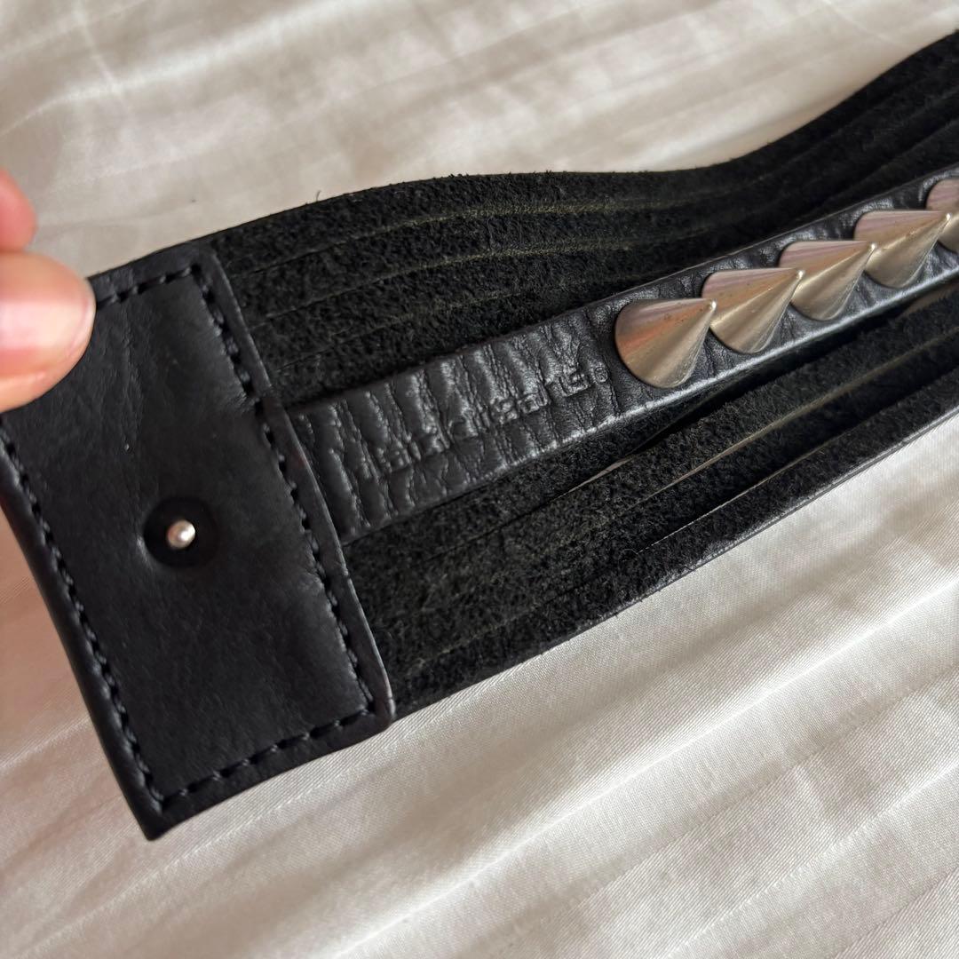 ⭐︎BLACK MEANS⭐︎ブラックレザースタッズバングル